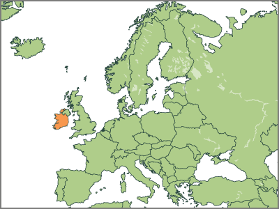 Map Europe Ireland Wrm In English